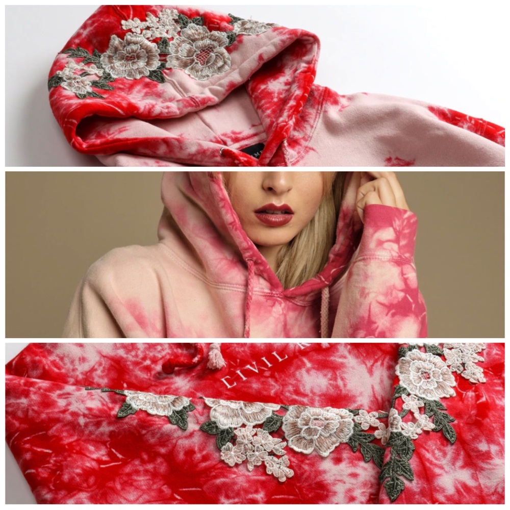 Civil Regime Sand Dahlia White Rose Hoodie